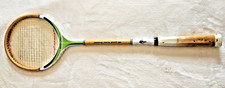 Rare 1960s/70s "Bamboo King" Sportcraft Wooden Badminton Racquet Lime Green