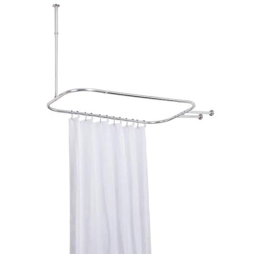 Shower Rod For Clawfoot Tub, Chrome Aluminum Mounting onto the Ceilings and Wall - Picture 8 of 8
