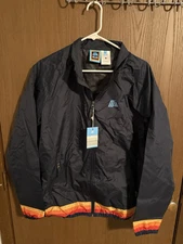 ALDI Gear Windbreaker 2023 Blueberry Navy Rainbow Stripe Jacket Medium New