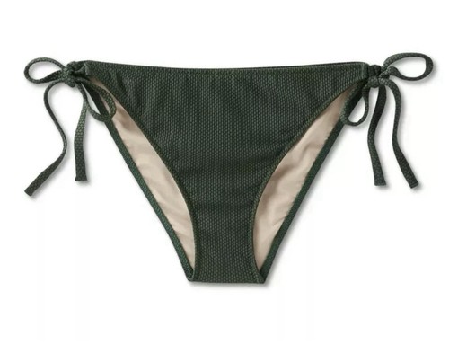 Shade & Shore Side-Tie Low Rise Cheeky Bikinihose Gr. XL grün/strukturiert NEU - Bild 1 von 8