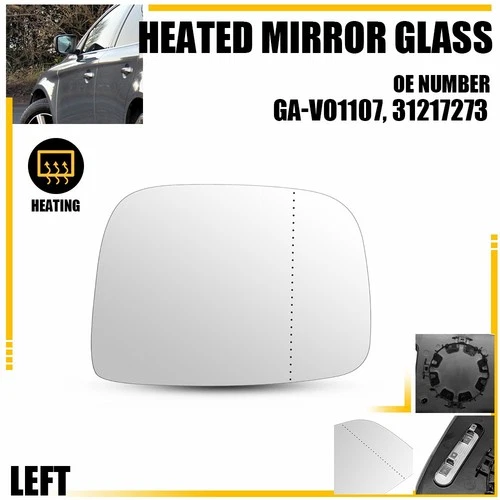 For Volvo XC60 2010-2017 Left Side Heated Mirror Glass Driver w Backing Plate