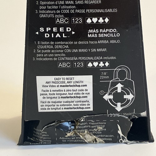 Master Lock 1500iD Black Speed Dial Set Your Own Combination Padlock Anti Shim - Picture 8 of 10