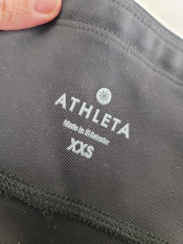 Athleta Peak Hybred Fleece Lined Tight Leggings Size XXS 2XS Black Warm Run Hike - Picture 8 of 10