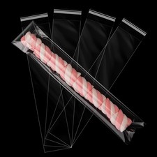 240 Pretzel Rod Bags 2x10", Self-Sealing Resealable Clear Bags for Sticks