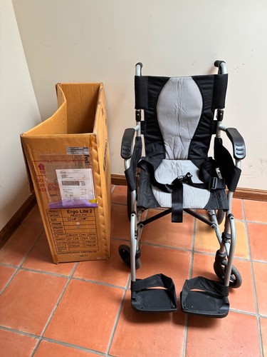 Karma Ergo Lite Attendant Ultra Lightweight Folding Wheelchair. 16” seat