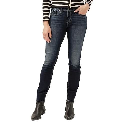 Silver Jeans Co. Damen Suki Mid Rise Curvy Fit Skinny Jeans, Luxe Stretch Dark - Bild 4 von 7