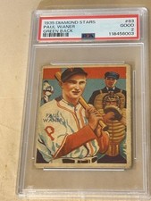 1935 DIAMOND STARS #83 PAUL WANER GREEN BACK PSA GOOD 2 PITTSBURGH PIRATES.