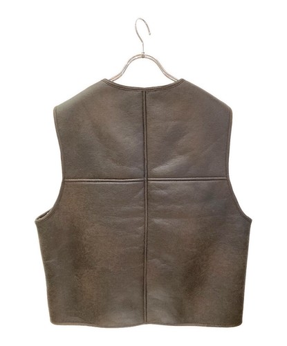 SUPREME Reversible Faux Shearling Work Vest Size: M Men Brown - Picture 2 of 4