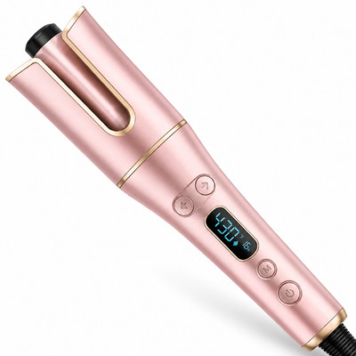 Automatic Hair Curler with LCD Display   1  Rotating Barrel, 4 Heat Settings, 3