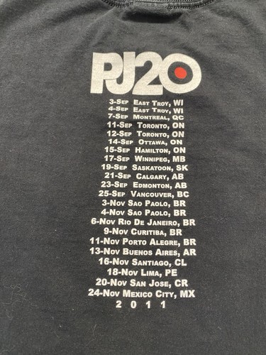 Pearl Jam PJ20 2011 Tour Double Sided w/ Dates Black T-shirt Medium - Picture 4 of 7