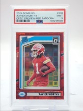 XAVIER WORTHY 2024 DONRUSS OPTIC RATED ROOKIE RED PANDORA RC PSA 9 Q4641