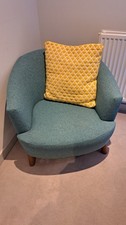 NEXT Upholstered Bucket Armchair In Teal Fabric