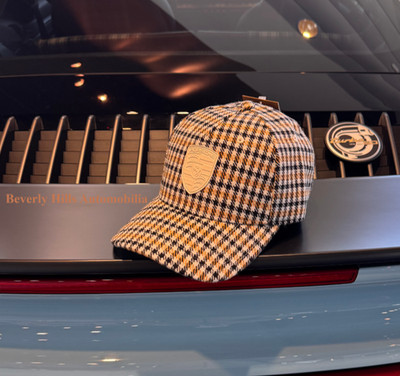 Porsche Crest Pepita-pattern Jacquard Baseball Cap / 60 Years of 911 Targa