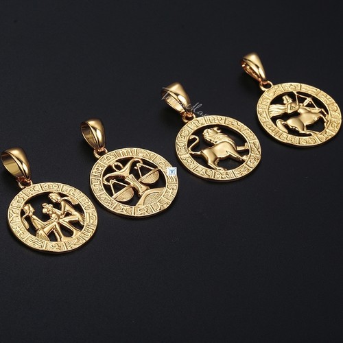 Halskette mit Anhänger Herren Damen 12 Horoskop Sternzeichen Gold - Bild 2 von 14