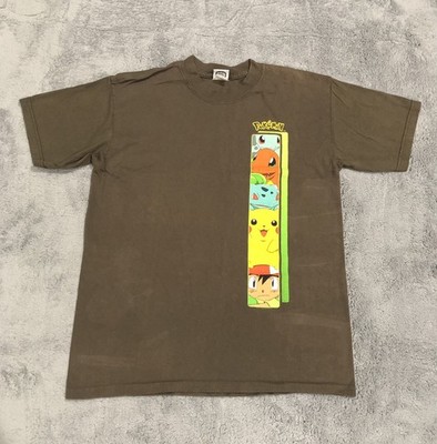 VTG 1999 Nintendo Pokemon Ash Ketchup Pikachu Charmander Squirtle Bulbasaur Tee