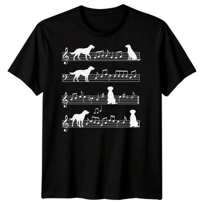 Hund Musik Noten Hobbys Herren T-Shirt Hunde und Musik Silhouette