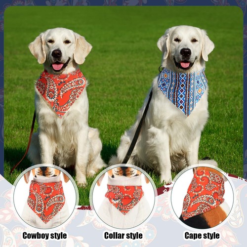 180 Pcs Paisley Dog Bandana Bulk Retro Bandanas for Dogs Adjustable Washable ... - Picture 4 of 7