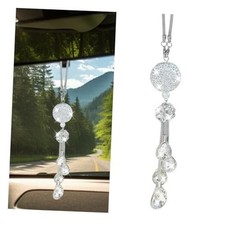 Bling Crystal Ball and Drops Car Rearview Mirror Pendant- Ball+teardrop