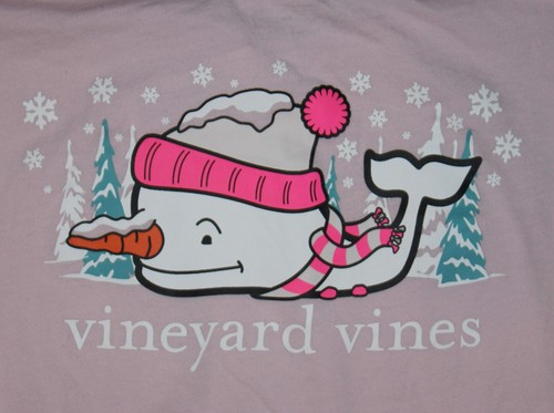 Vineyard Vines Girls Pink Long Sleeve T-Shirt (Winter - Snowman) - Size 6 - GUC - Picture 3 of 5