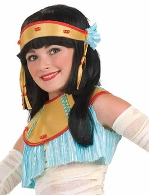 Egyptian-Ista Wig Cleopatra Fancy Dress Up Halloween Child Costume Accessory