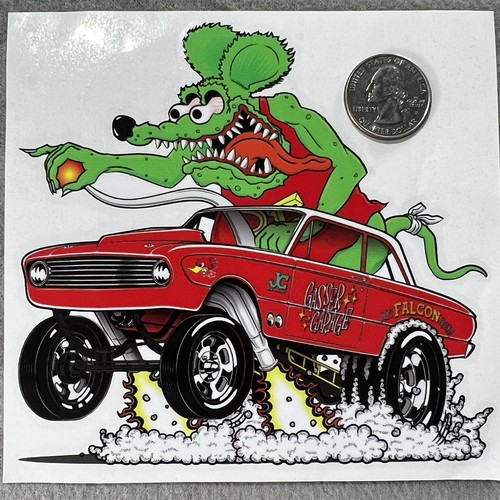 🔥Rat Fink 5” DieCut Clear Sticker Mouse Ed Big Daddy Roth Hot Rod Art Gasser Ca - Bild 3 von 7