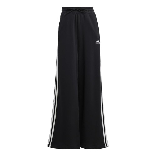 Adidas Essentials 3-Stripes French Terry Wide Pants Black/White - Picture 6 of 9