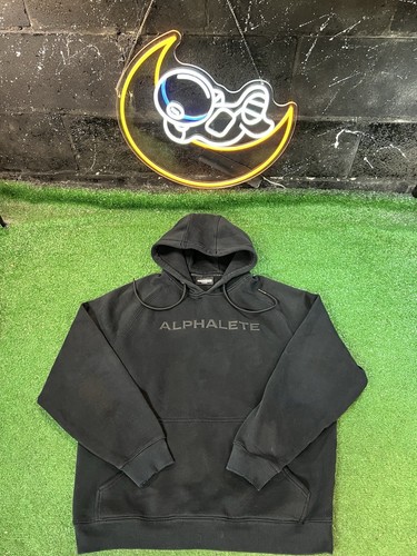 Alphalete Hoodie Mens Large Black Pullover Gym Training Activewear