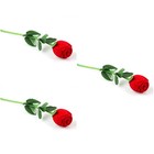 3 stücke Neuheit romantische rote rose geformt schmuck verlobungsring