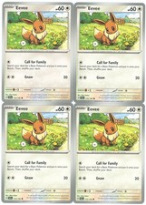 4x Pokemon TCG Eevee 113/142 Sv07: Stellar Crown Regular Playset