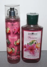 2 Piece BATH BODY WORKS PLUMERIA 2025 BODY MIST + BODY WASH SET