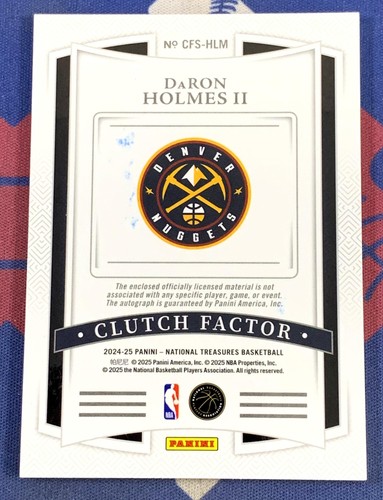 2024-25 National Treasures DaRon Holmes II RC Clutch Factor Patch Auto RJA /49 - Picture 5 of 5