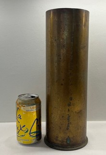 1945 WWII Brass Artillery Shell Case Cartridge 105mm M14 Inert