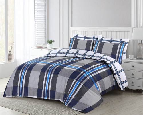 Luxus Weich Druck Bettbezug Wende Premium Quilt Set Doppelbett King Size - Bild 8 von 15