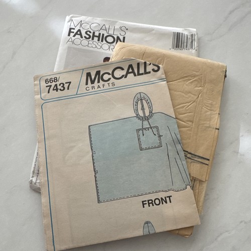 McCall’s Fashion Accessories 7437 Sewing Pattern | Poncho In A Pouch | UNCUT - Picture 7 of 7