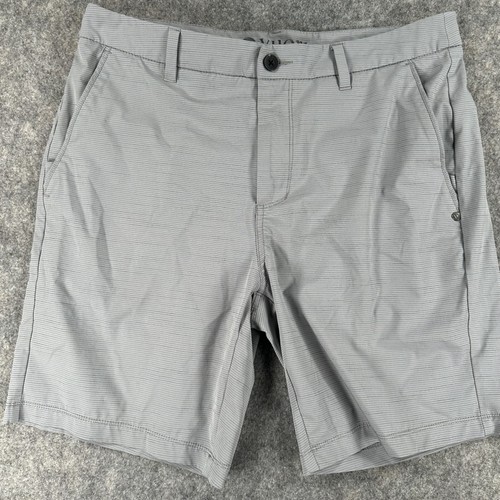 Vuori Pebble Shorts Herren 33 grau gestreift Performance Stretch leicht Freizeit