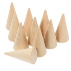5 Pack Wooden Craft Cones Unpainted Unfinished Ornaments Reusable