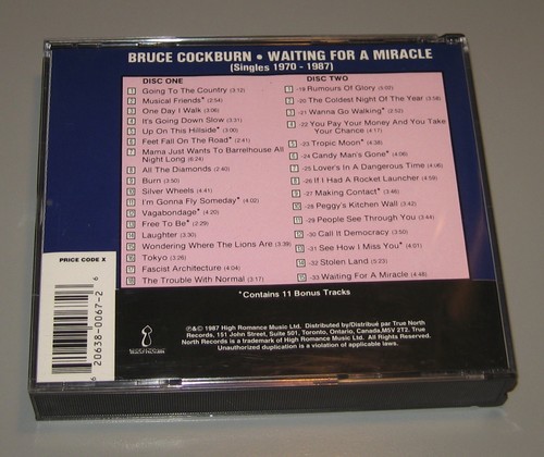 Bruce Cockburn - Waiting For A Miracle: Singles 1970-1987 (CD, 1987, 2 Discs) - Imagen 2 de 6