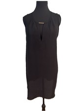 NWT Forever 21 Black Short Dress Sleeveless Metal Accent Size Medium F21 New