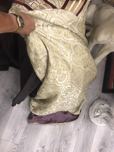 Antique Vintage Cloak Religious Gothic Renaissance Heavy Brocade Silk Lining - Picture 4 of 7