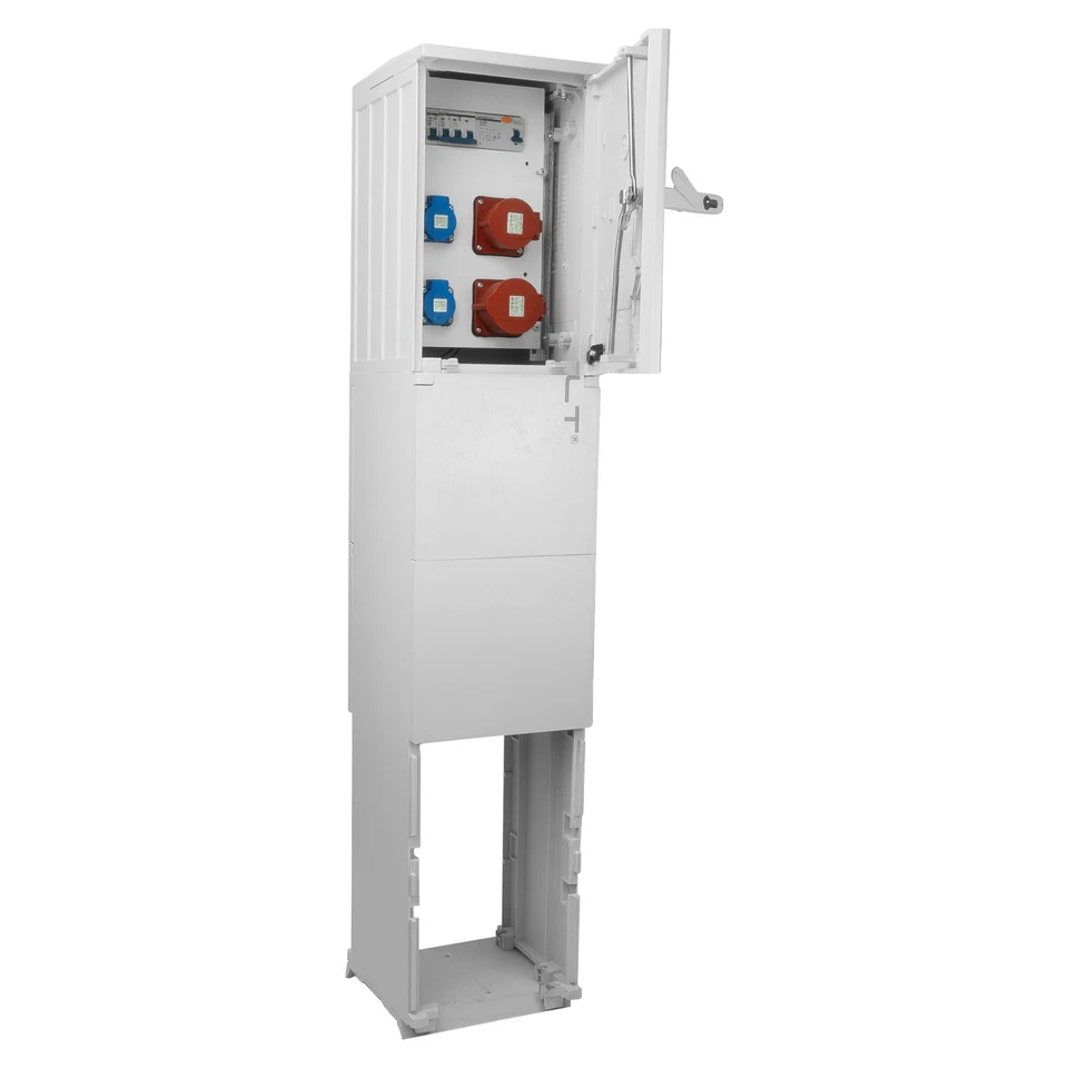 DOKTORVOLT Stromverteiler auf Fundament BV-SFI 16-32A Baustromverteiler Verteilersäule IP44