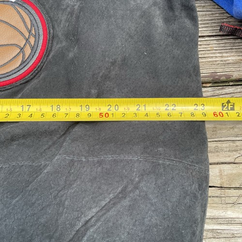 Giacca vintage Philadelphia 76ers Carl Banks G-III M scamosciata cappotto basket pelle - Foto 3 di 9