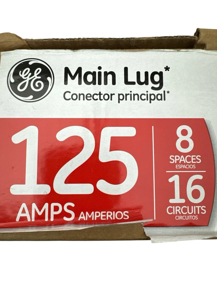 Panel de disyuntor de terminal principal interior GE 125A 8 espacios 16 circuitos TLM812FCUDP Foto 3 de 4