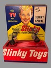 Vintage Spiral Slinky Motorized Walking Spring Toy Advertising Store Display IOB