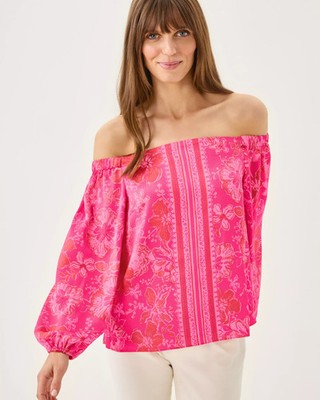 NWT Lilly Pulitzer Elizabethany Off-the-Shoulder Top Shell Pink Big  Full Size