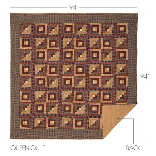 Rustic Queen Quilt Red Patchwork Millsboro Cotton Bedroom Decor VHC Brands - Picture 3 of 6