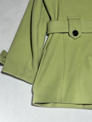 Gap Wool Blend Pea Coat Womens Large Green Button Up Pockets Winter Jacket - Picture 7 of 12