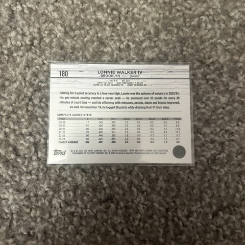 2024-25 Topps Chrome - Lonnie Walker IV Pink Refractor #180 - Bild 3 von 4
