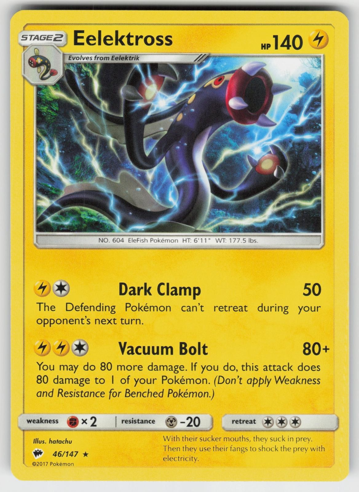 Eelektross 46/147 Rare Burning Shadows Pokemon NM