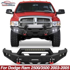 Steel Front Bumper For 2003-2005 Dodge Ram 25003500 W Sensor Holes Led Lights