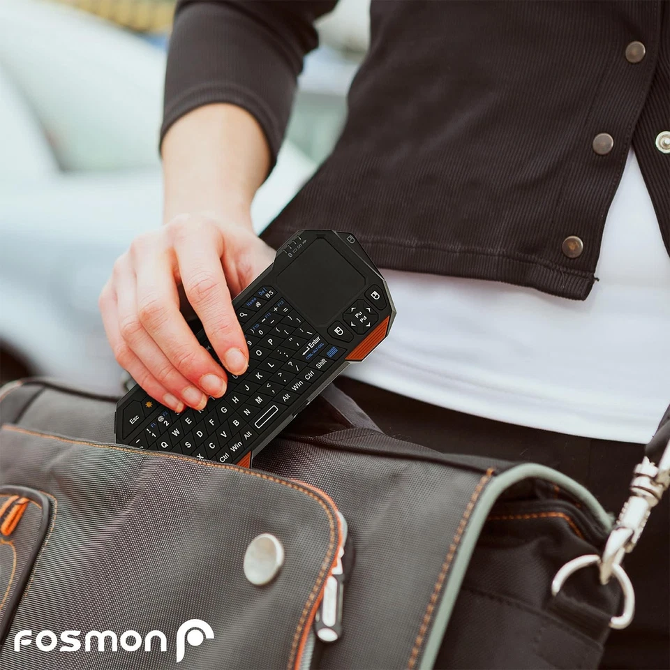 Fosmon Mini Bluetooth Keyboard QWERTY Keypad Wireless Portable with Touchpad ... - Image 4 of 4